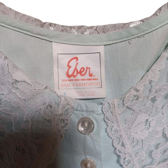 Eber San Francisco Vintage Coquette Peter Pan Collar Peasant Maxi Dress‎ 5 - Picture 6 of 8